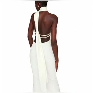 Khanum’s Kara Dress Ivory dress with pearl detail. Size small.